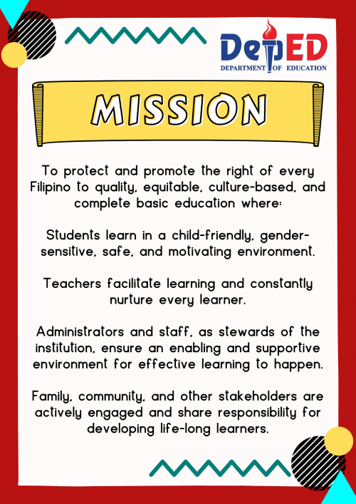 Vision, Mission and Core Values | Cuneta Elementary School